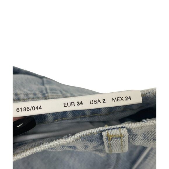 Zara Women Jeans EU 34 US 2 Blue Darted Balloon Slim Fit Curved Leg 6186/044 NWT - Picture 7 of 16